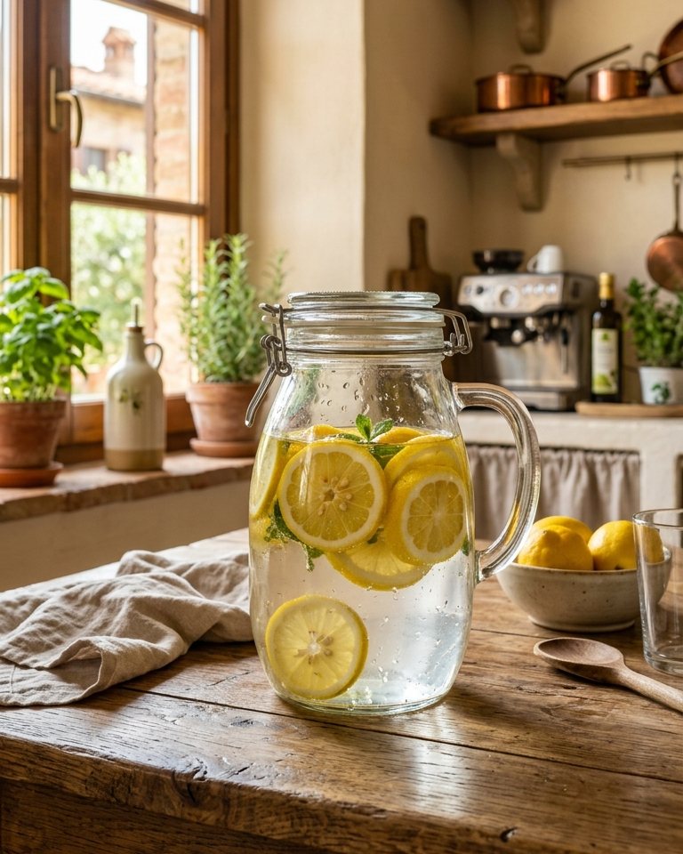 Glass jug with lid, 1.5 litres