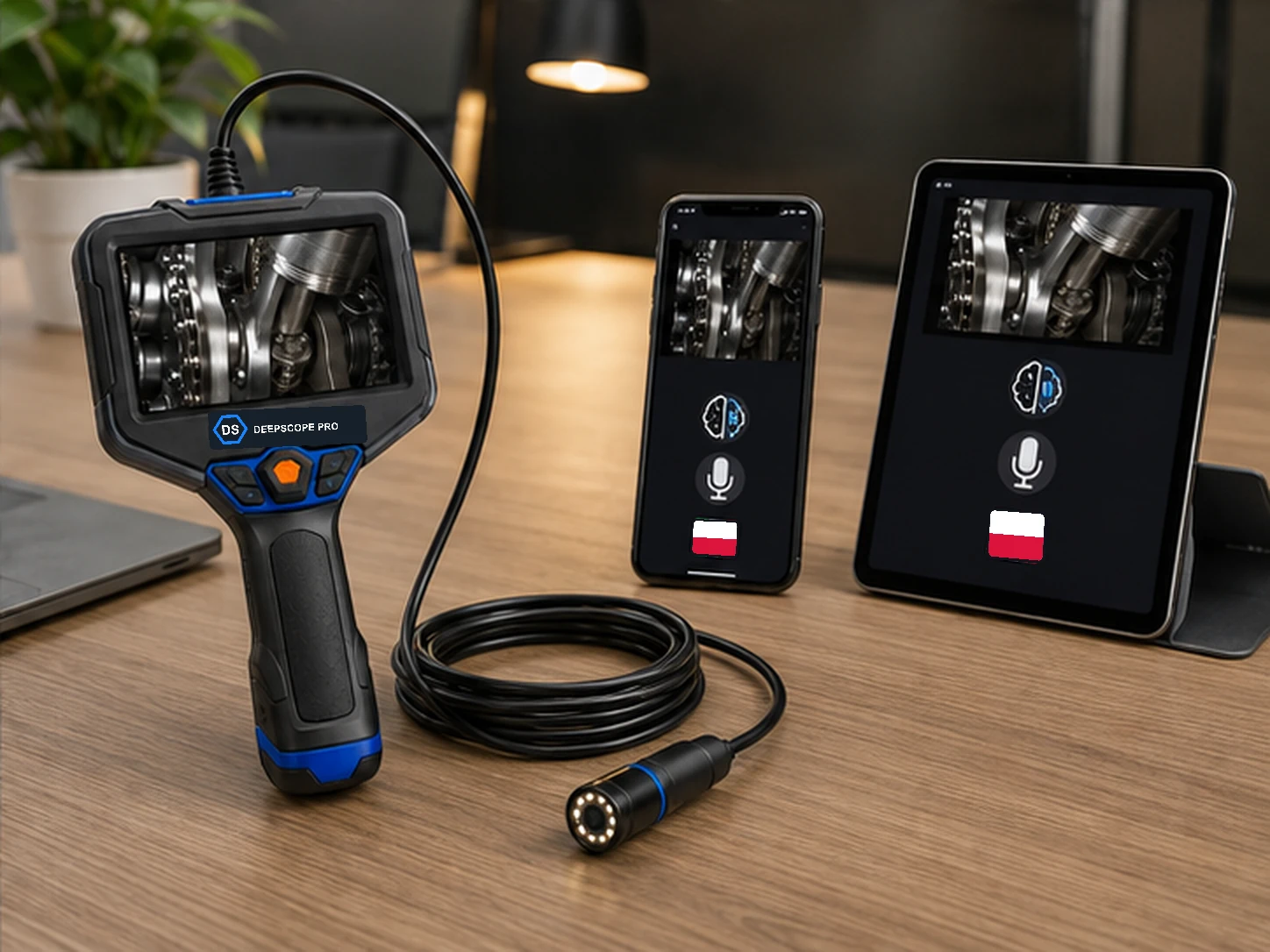 DeepScope Pro z aplikacją, asystentem AI i sterowaniem głosowym