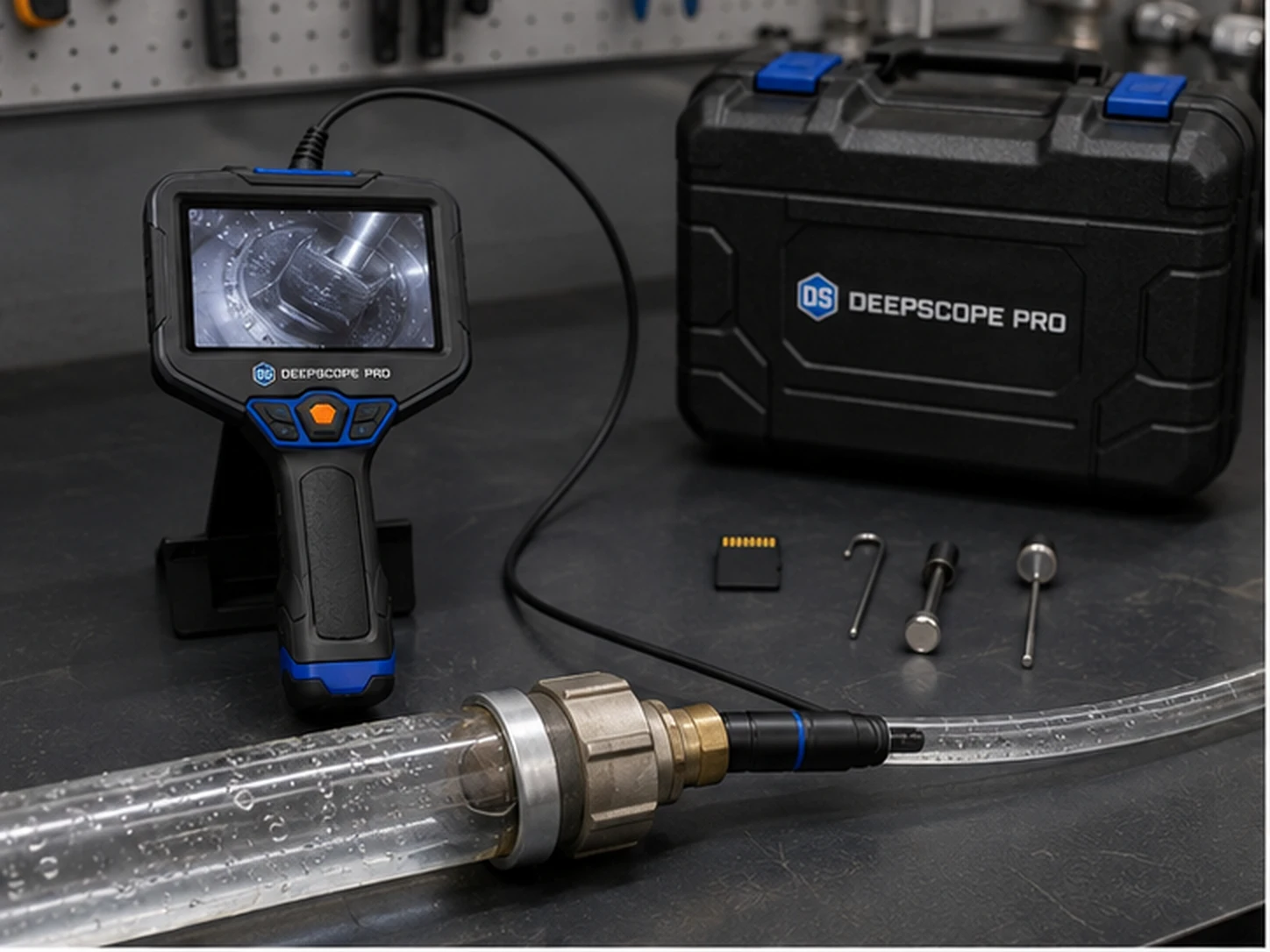 Sonda DeepScope Pro wchodzi do mokrej rury