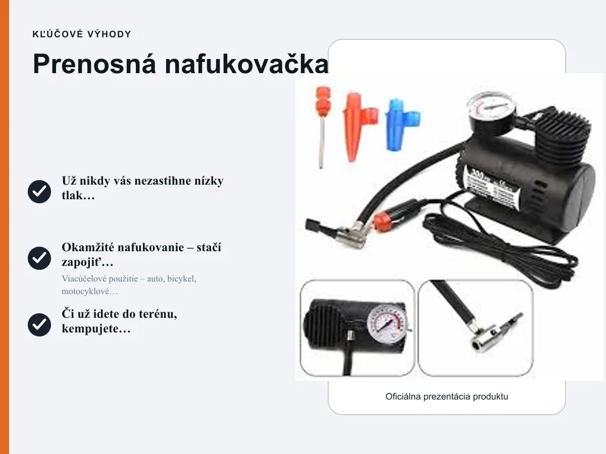 Kľúčové výhody: Prenosná nafukovačka