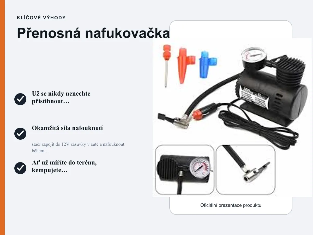 Klíčové výhody: Přenosná nafukovačka