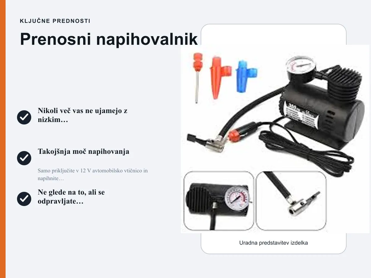 Ključne prednosti: Prenosni napihovalnik
