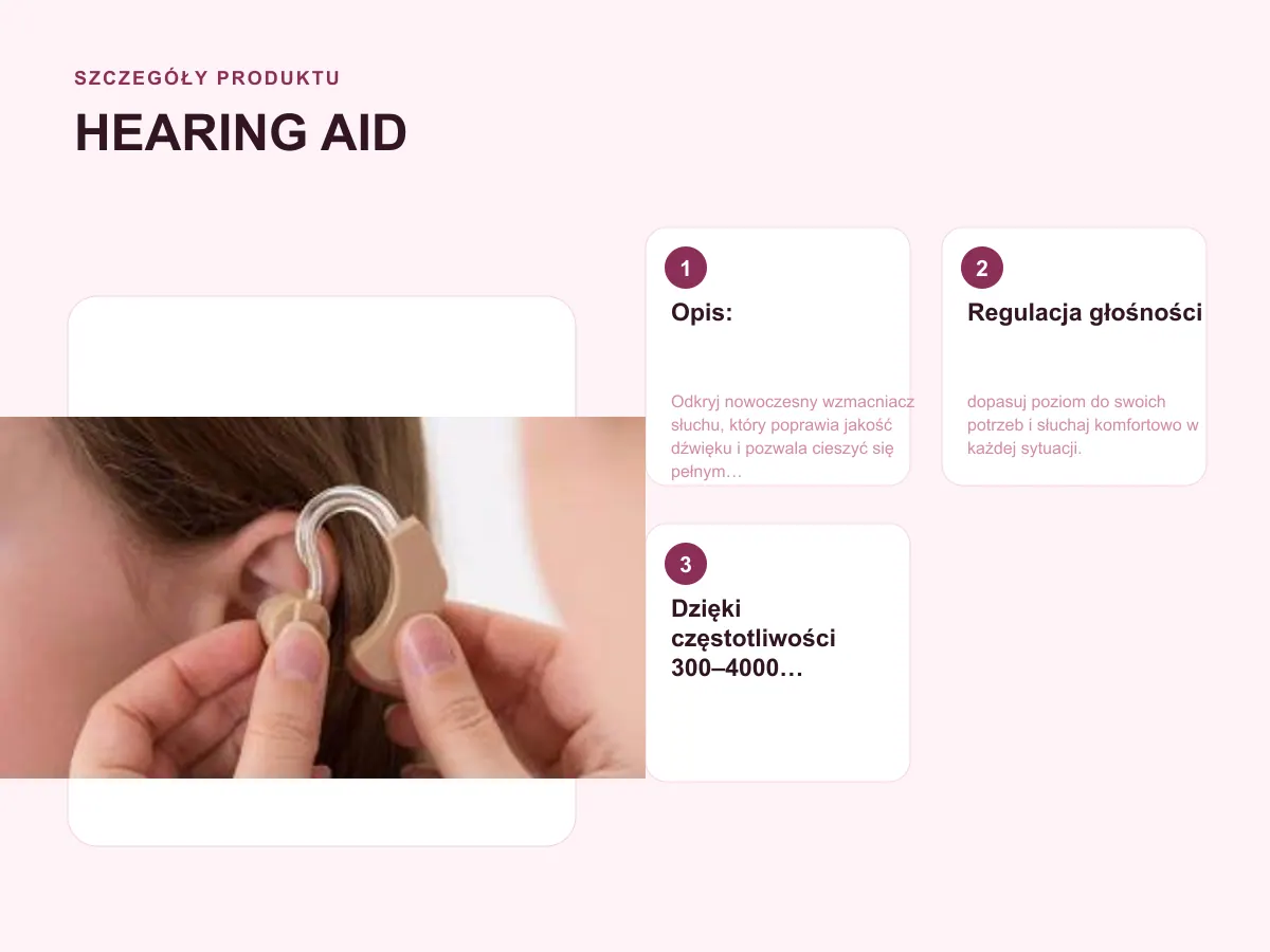 Szczegóły produktu: HEARING AID