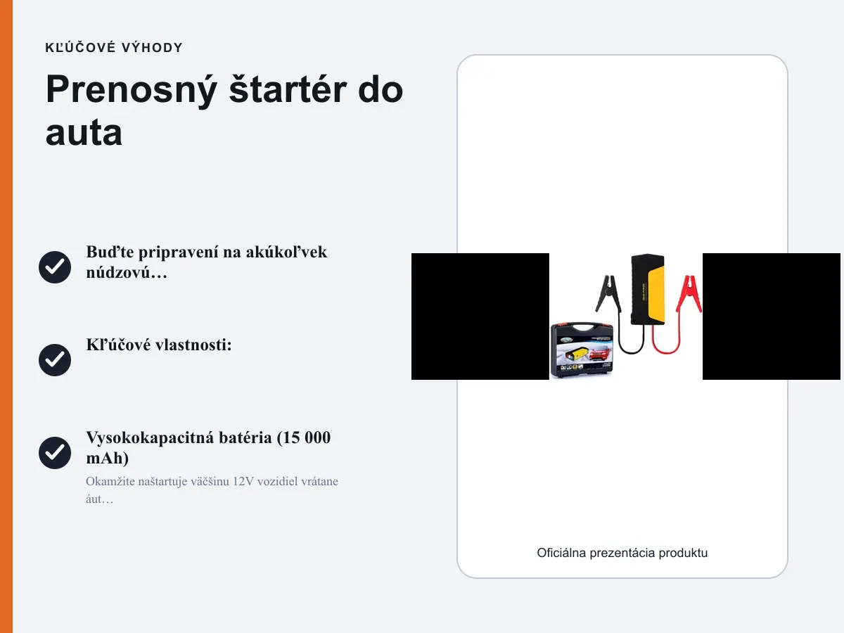 Kľúčové výhody: Prenosný štartér do auta