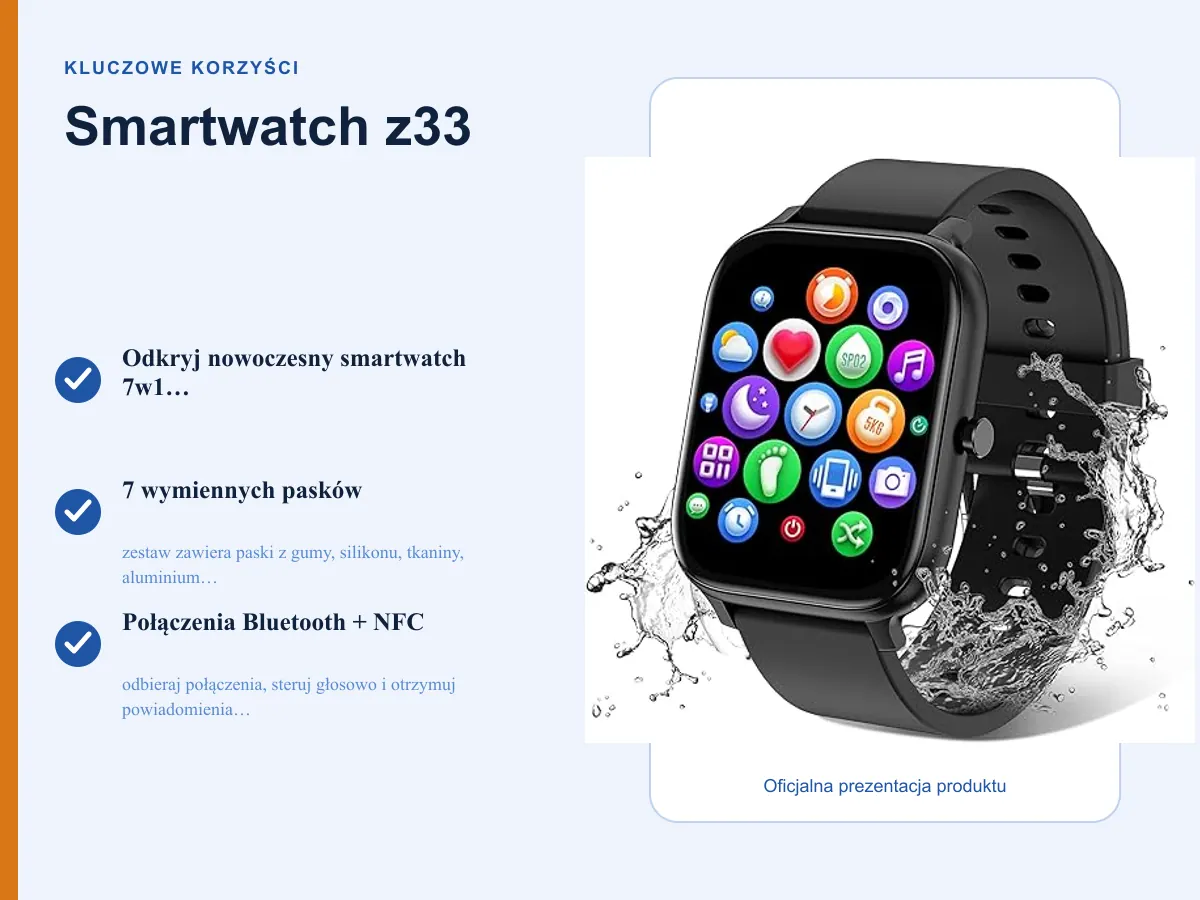 Kluczowe korzyści: Smartwatch z33