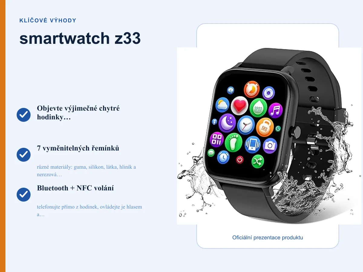 Klíčové výhody: smartwatch z33