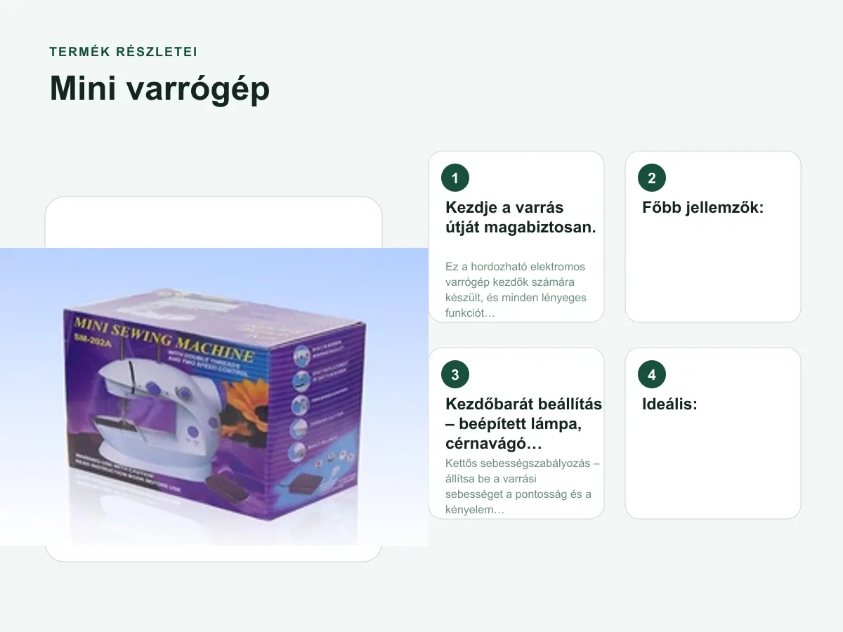 Termék részletei: Mini varrógép