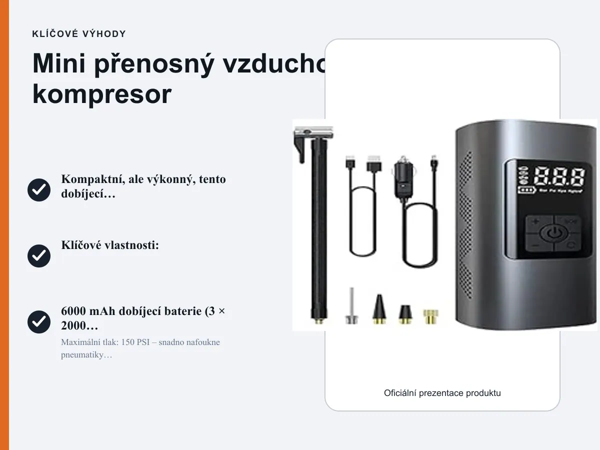 Klíčové výhody: Mini přenosný vzduchový kompresor