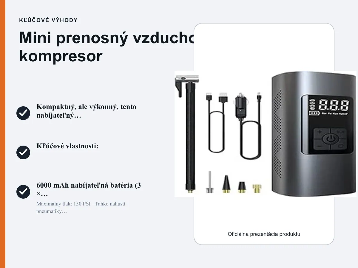 Kľúčové výhody: Mini prenosný vzduchový kompresor