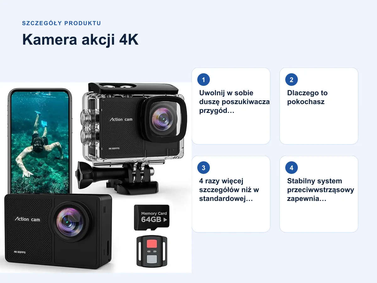 Szczegóły produktu: Kamera akcji 4K