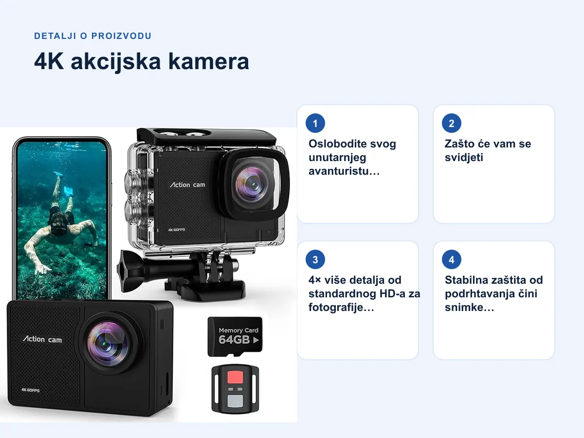 Detalji o proizvodu: 4K akcijska kamera
