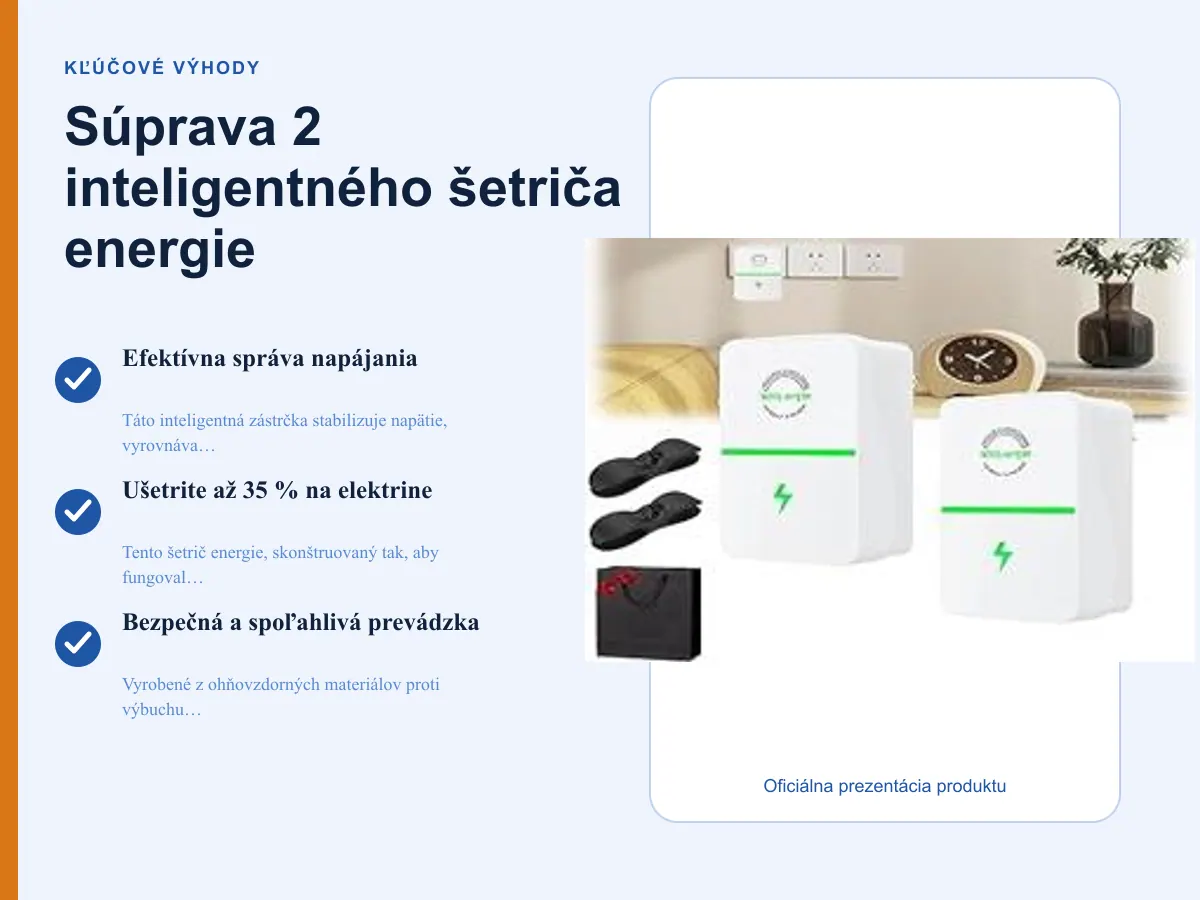 Kľúčové výhody: Súprava 2 inteligentného šetriča energie
