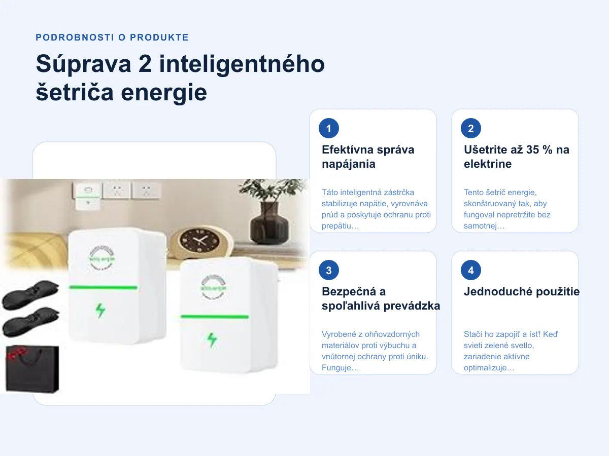 Podrobnosti o produkte: Súprava 2 inteligentného šetriča energie