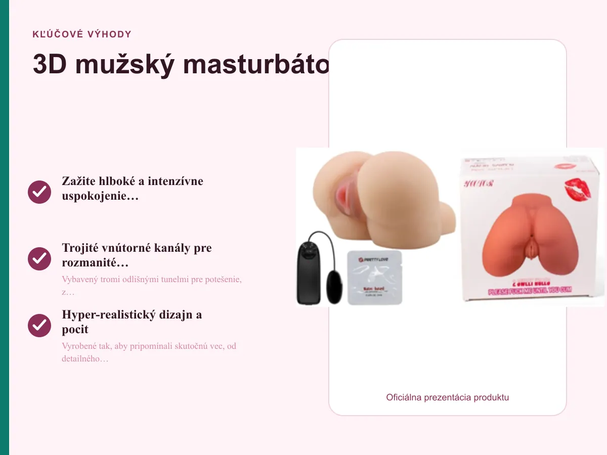 Kľúčové výhody: 3D mužský masturbátor
