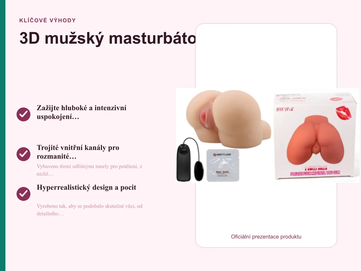 Klíčové výhody: 3D mužský masturbátor
