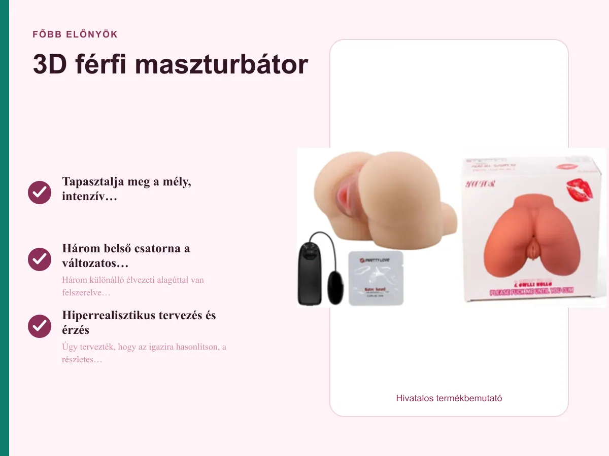 Főbb előnyök: 3D férfi maszturbátor