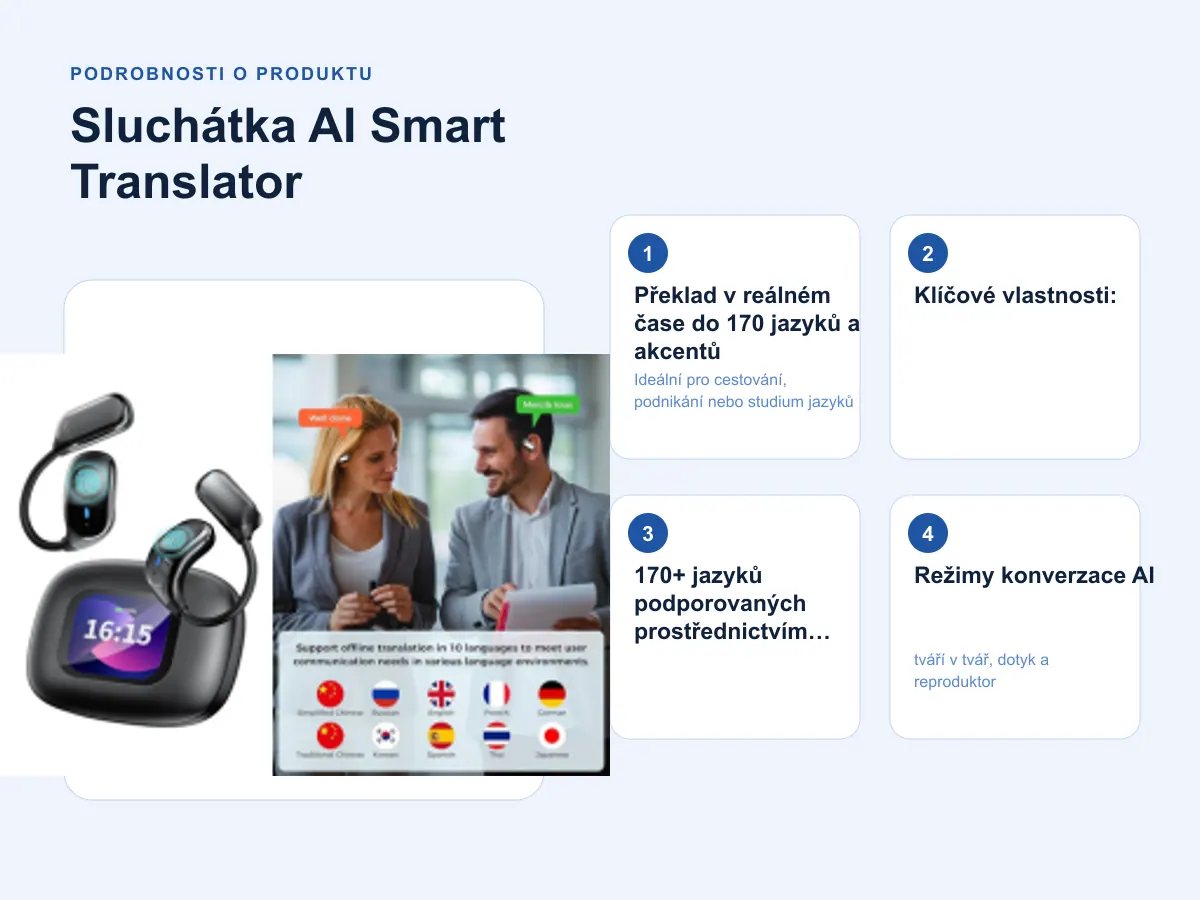 Podrobnosti o produktu: Sluchátka AI Smart Translator
