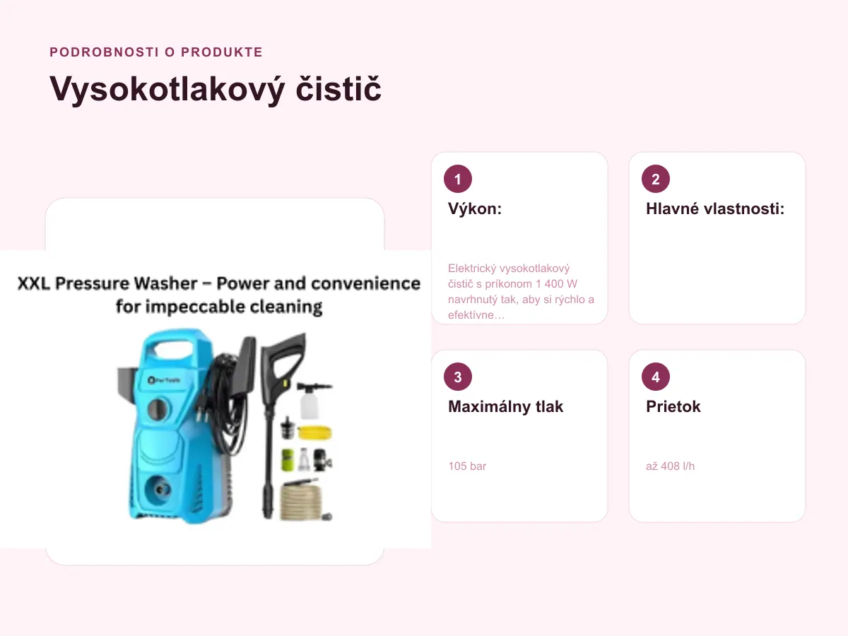 Hlavné vlastnosti: