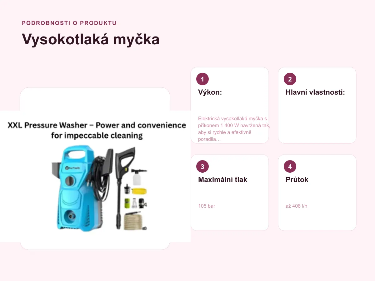 Hlavní vlastnosti: