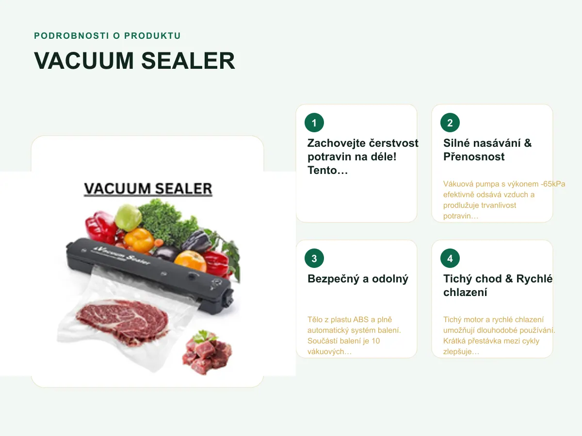 Podrobnosti o produktu: VACUUM SEALER