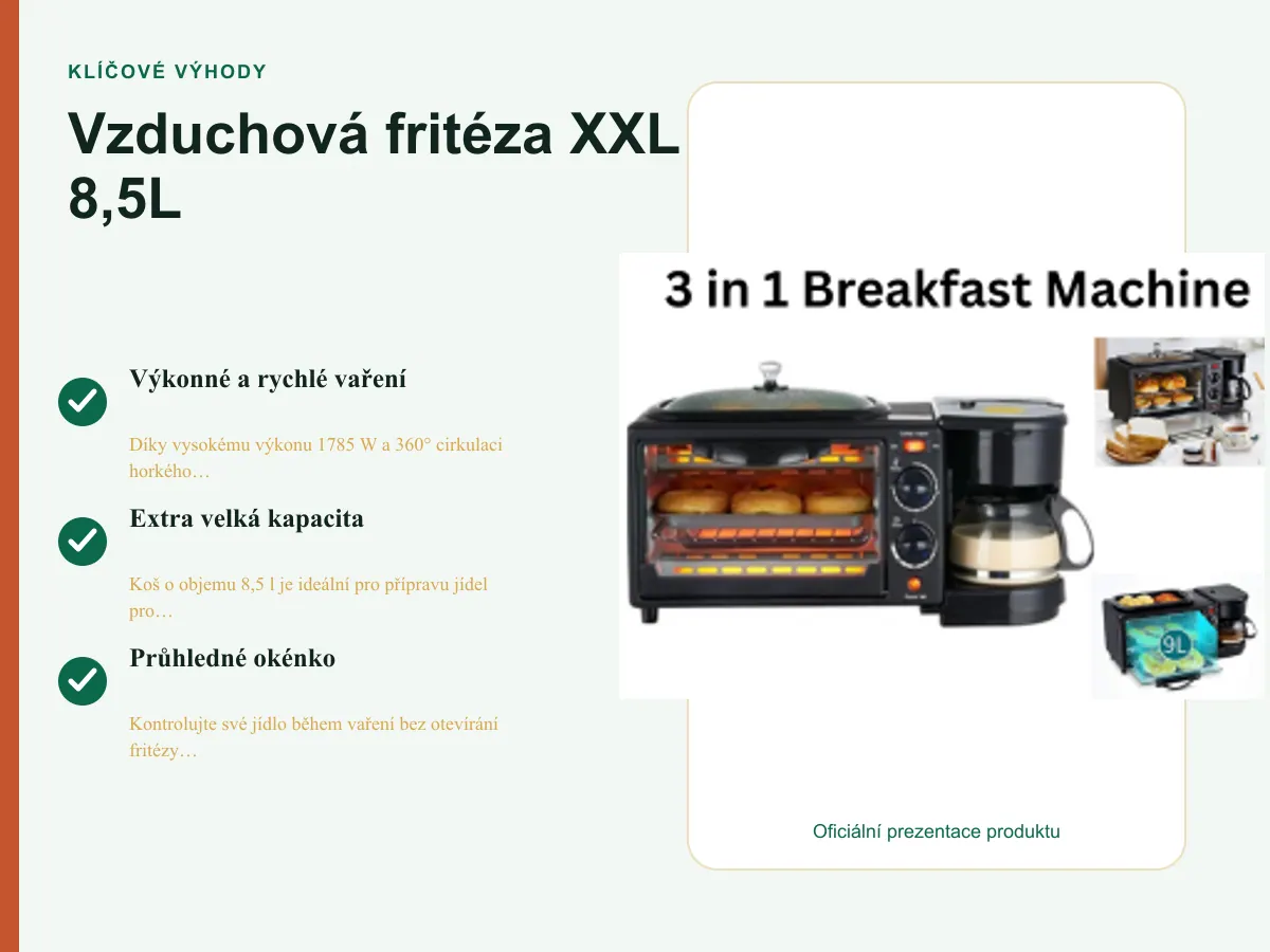 Klíčové výhody: Vzduchová fritéza XXL 8,5L