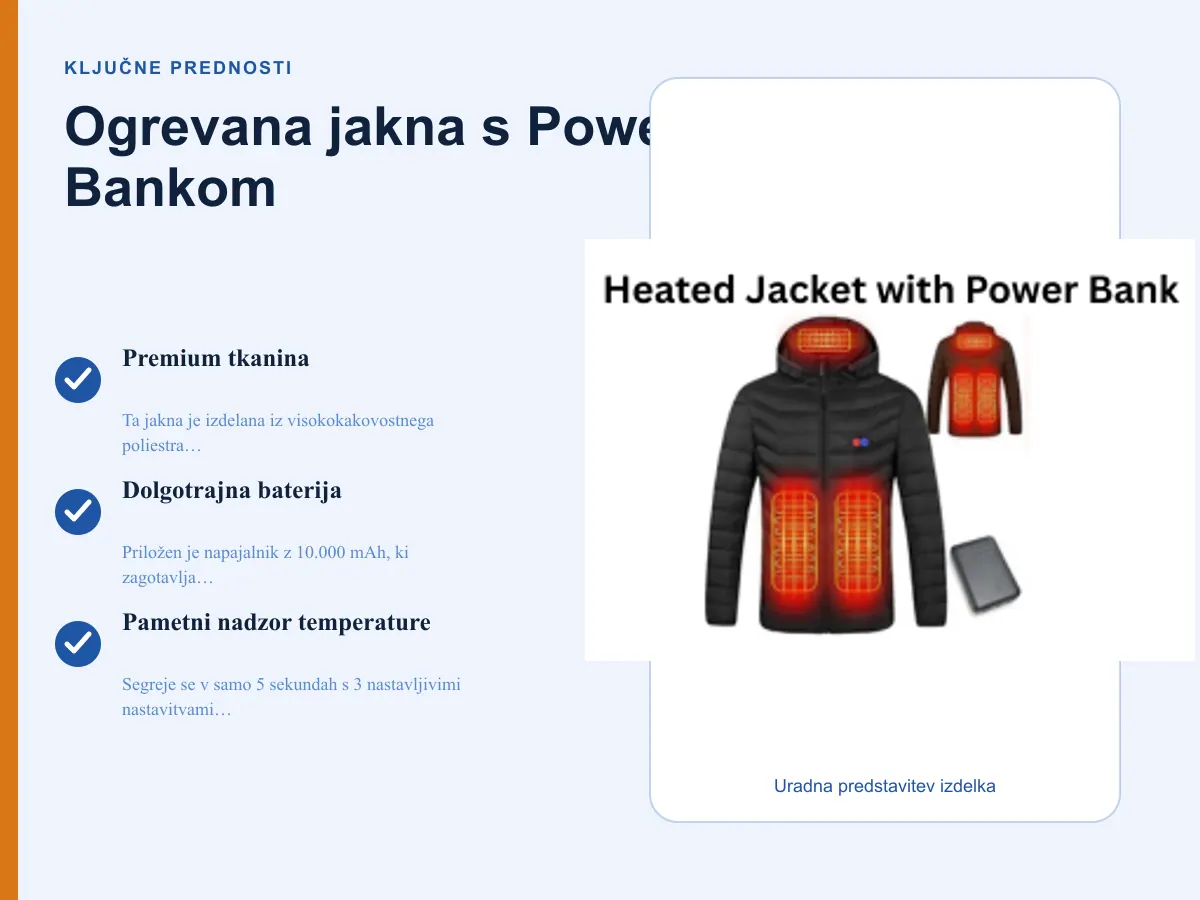Ključne prednosti: Ogrevana jakna s Power Bankom