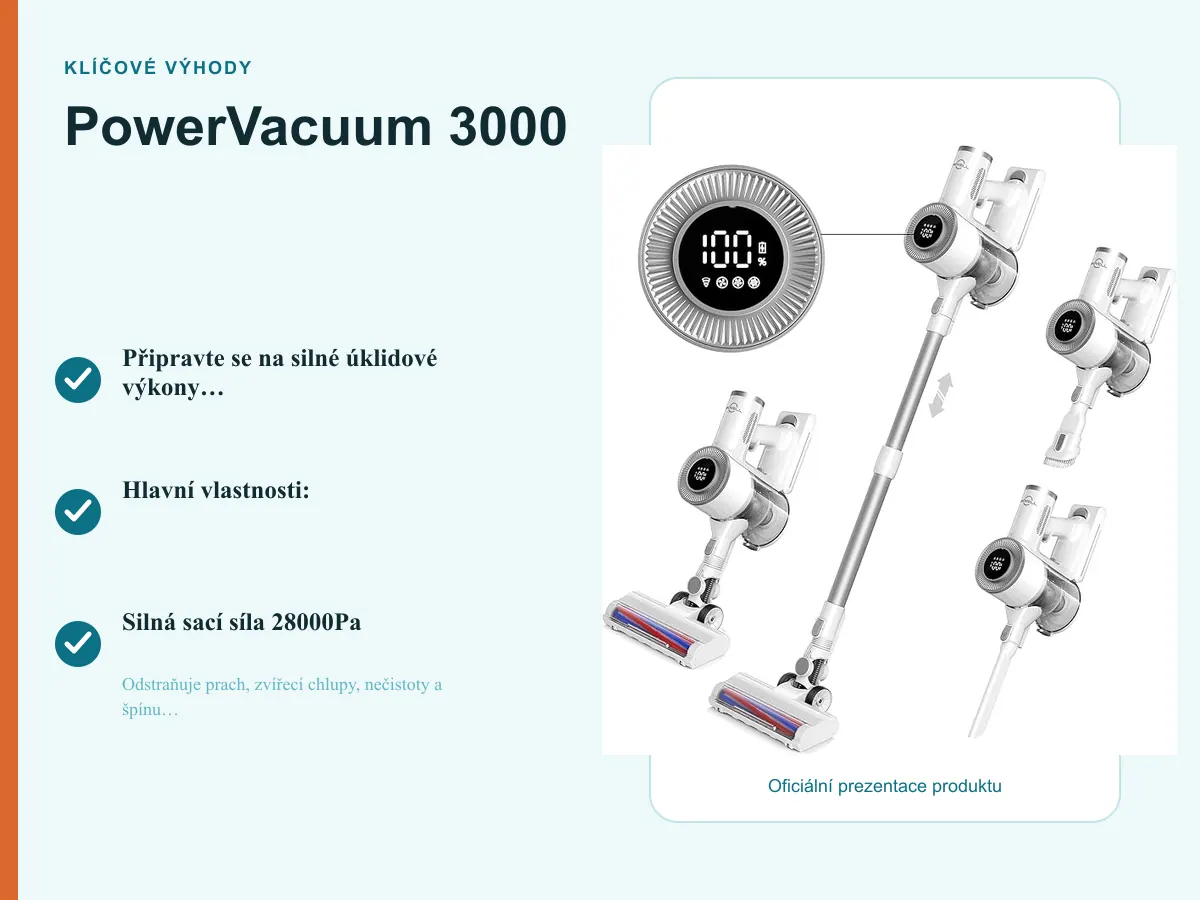Klíčové výhody: PowerVacuum 3000