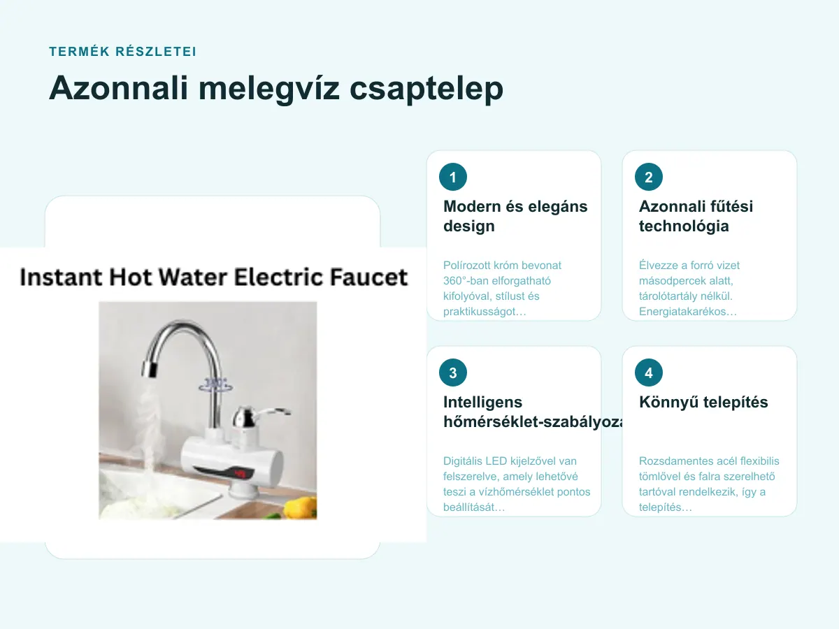 Azonnali fűtési technológia