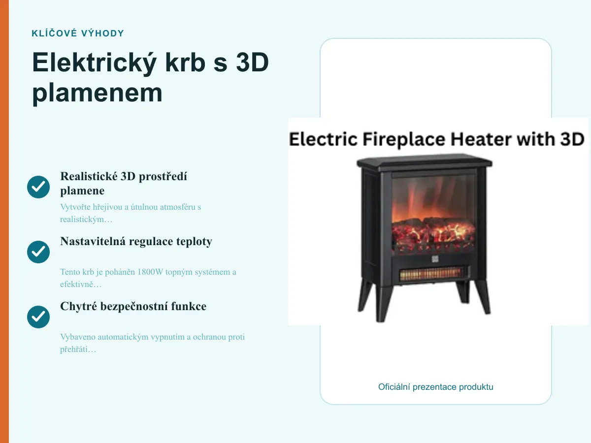 Klíčové výhody: Elektrický krb s 3D plamenem