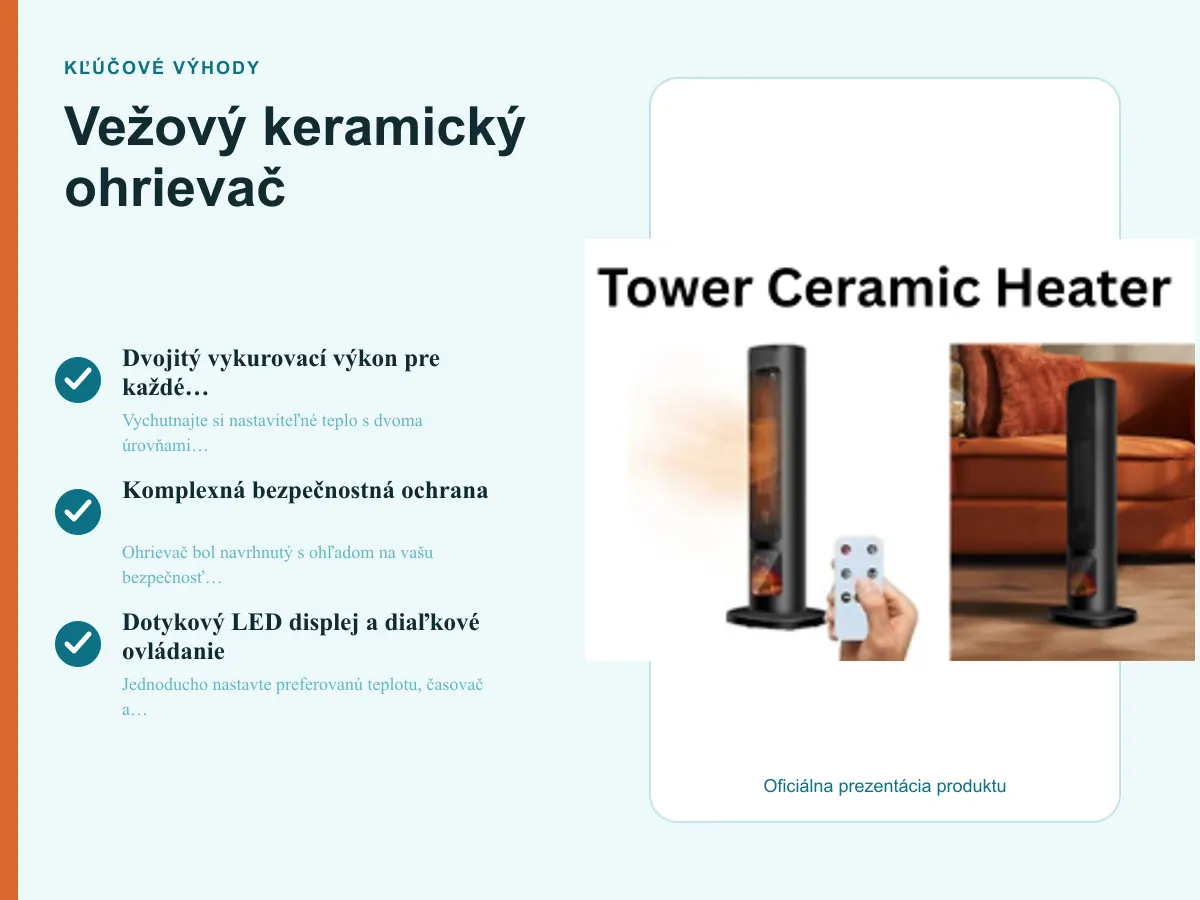 Kľúčové výhody: Vežový keramický ohrievač