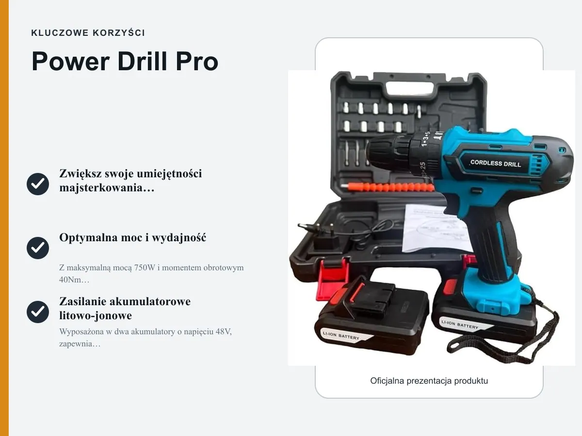 Kluczowe korzyści: Power Drill Pro