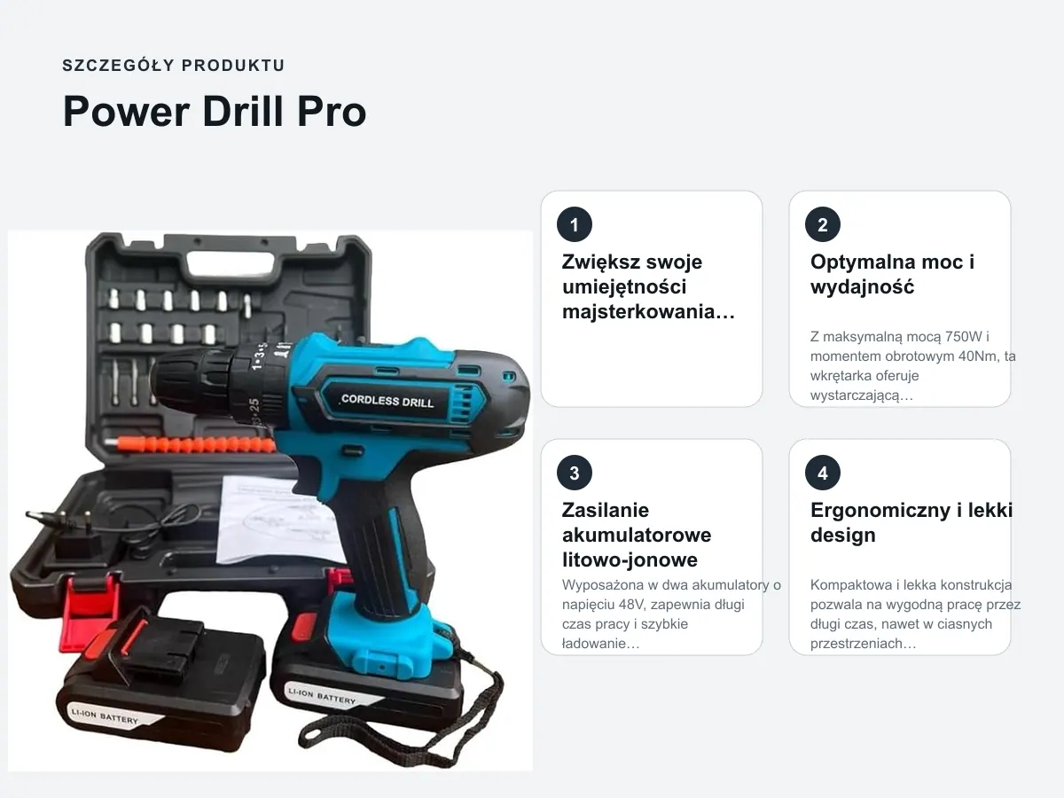 Szczegóły produktu: Power Drill Pro