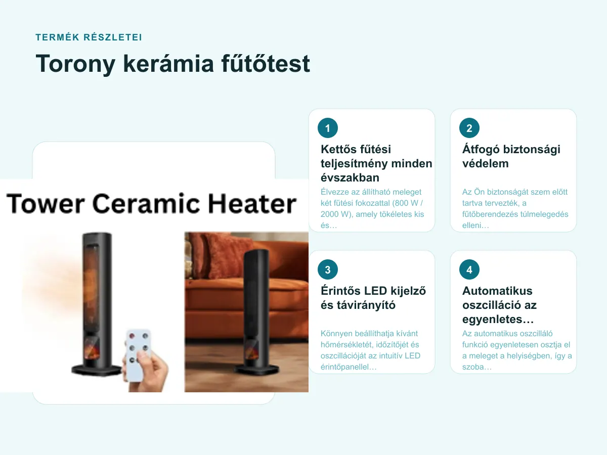 Termék részletei: Torony kerámia fűtőtest