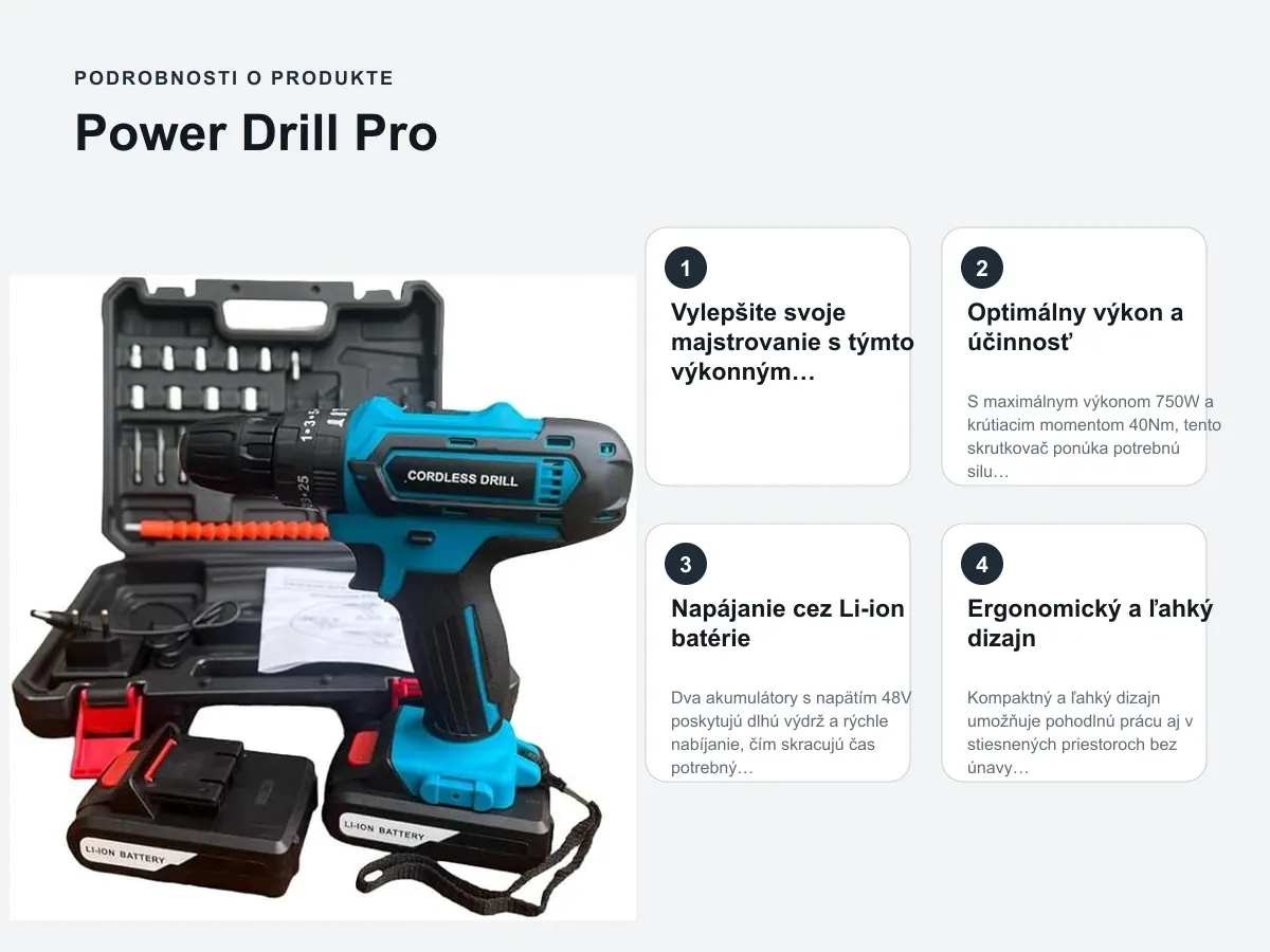 Podrobnosti o produkte: Power Drill Pro