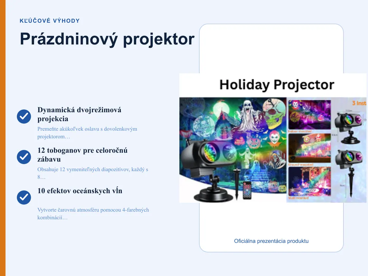 Kľúčové výhody: Prázdninový projektor