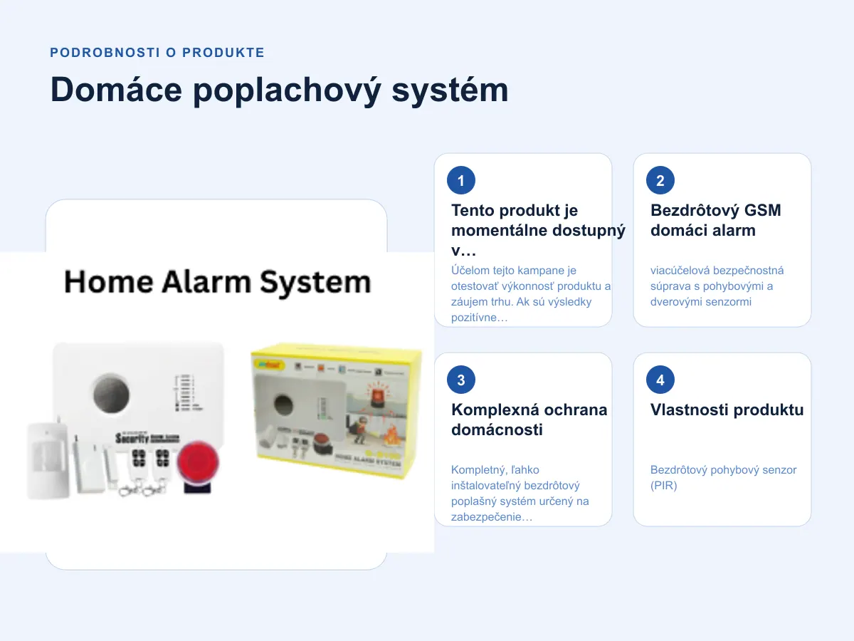 Bezdrôtový GSM domáci alarm