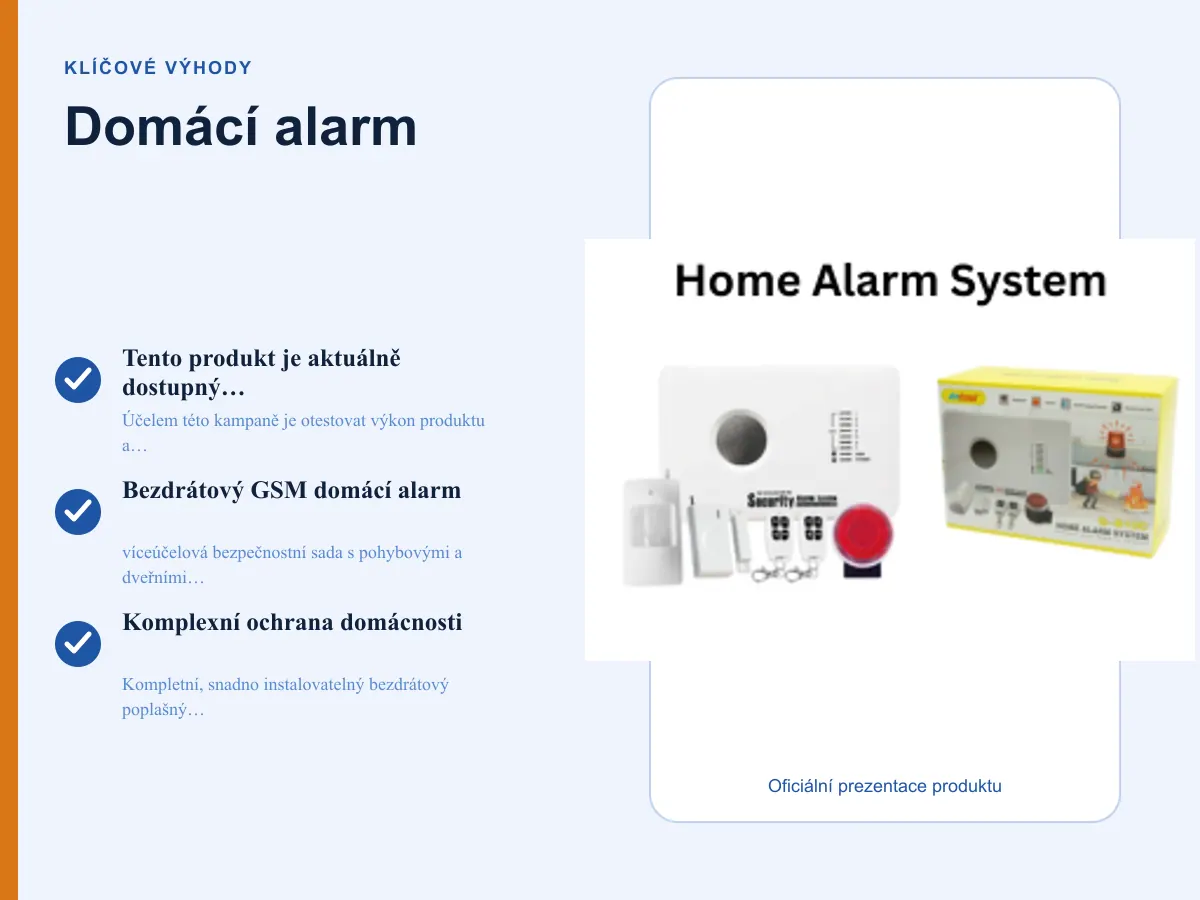 Klíčové výhody: Domácí alarm