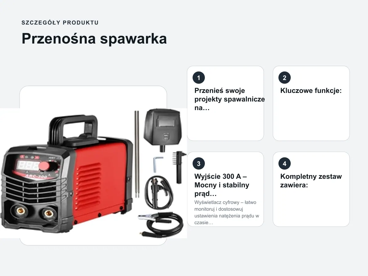 Szczegóły produktu: Przenośna spawarka