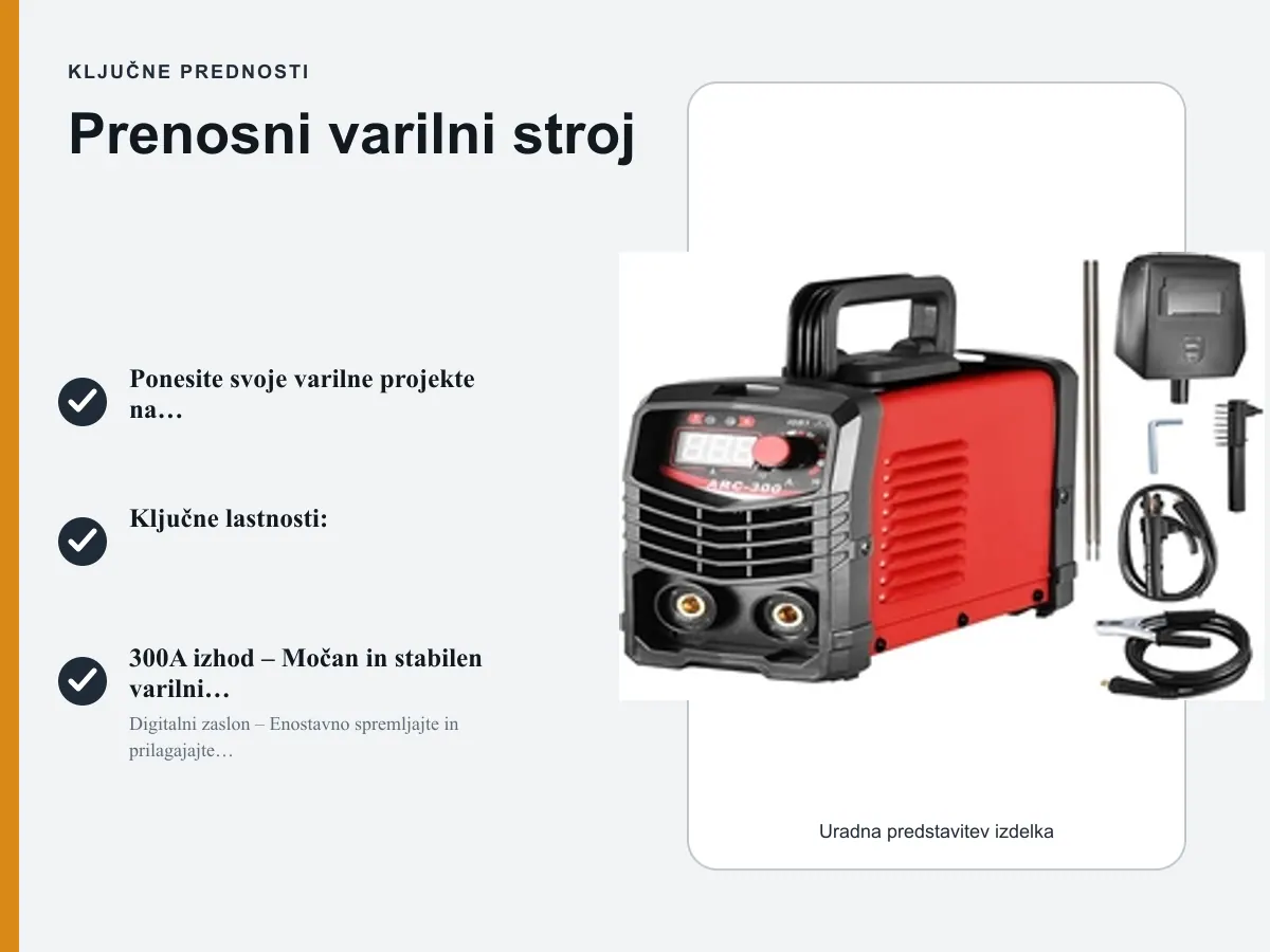 Ključne prednosti: Prenosni varilni stroj