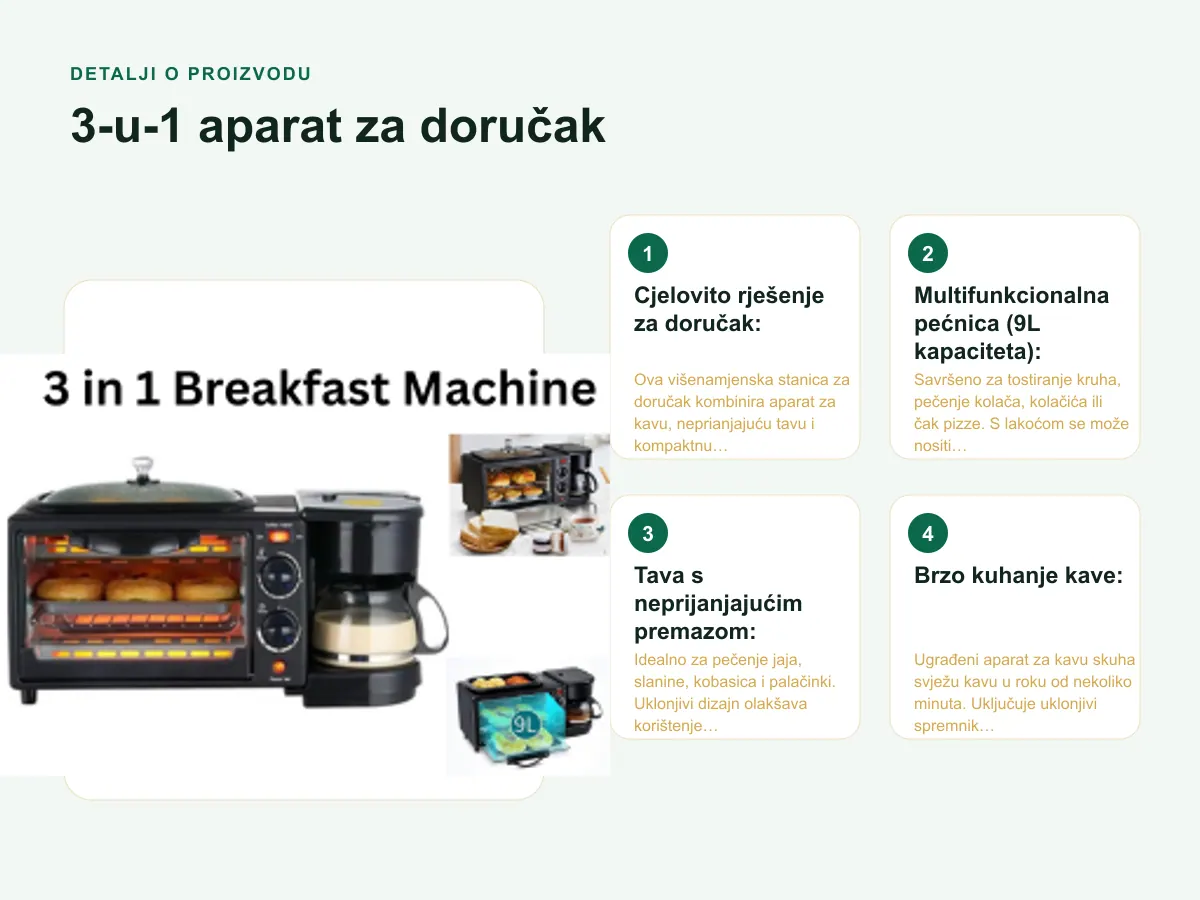 Multifunkcionalna pećnica (9L kapaciteta):