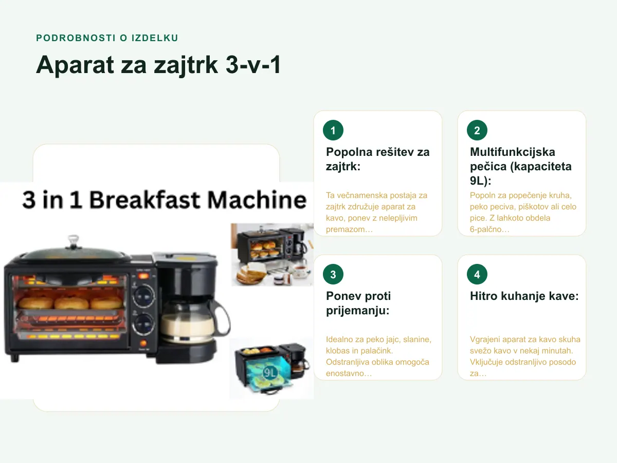 Multifunkcijska pečica (kapaciteta 9L):