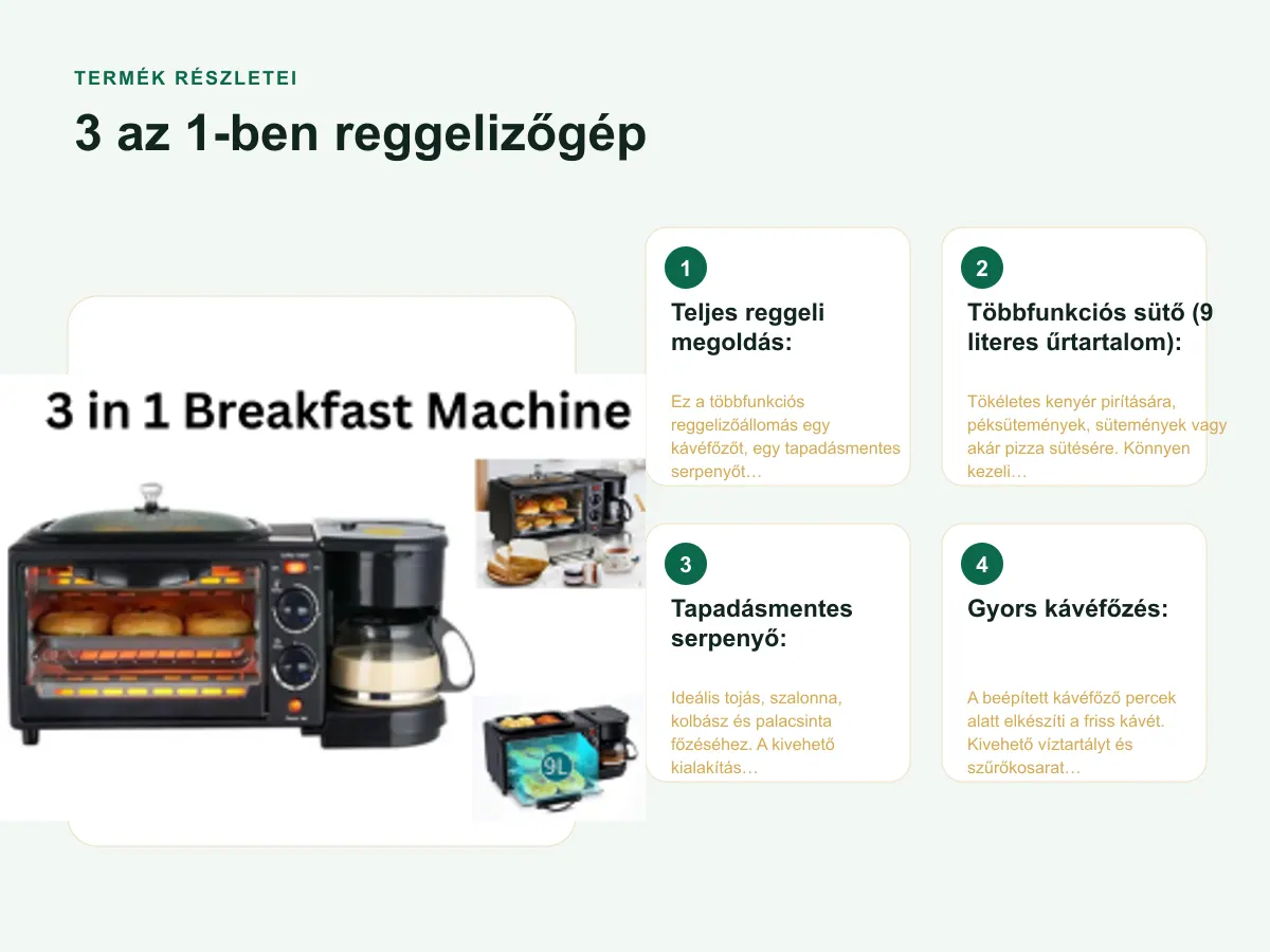 Többfunkciós sütő (9 literes űrtartalom):