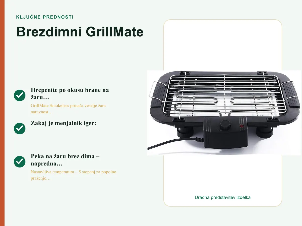 Hrepenite po okusu hrane na žaru brez dima in nereda?
