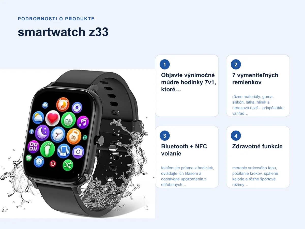 Podrobnosti o produkte: smartwatch z33