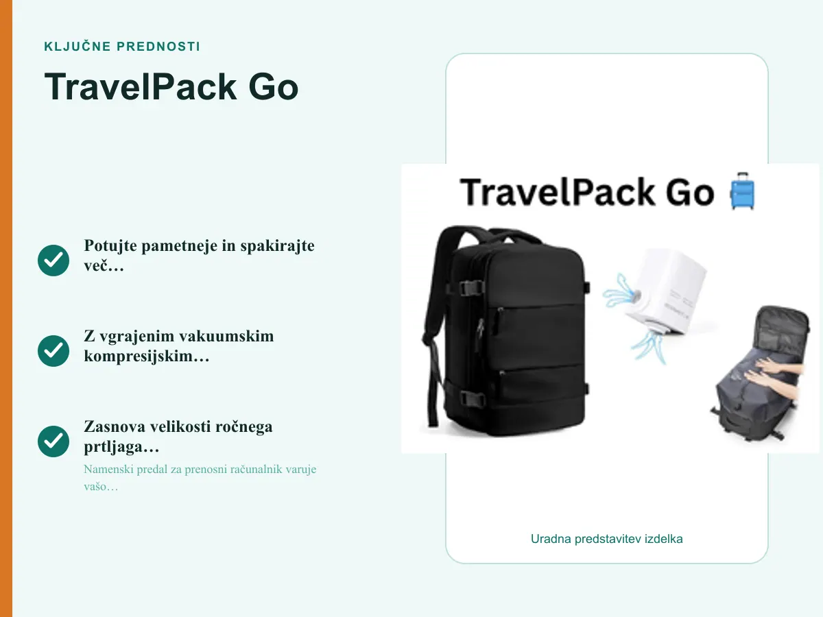 Ključne prednosti: TravelPack Go