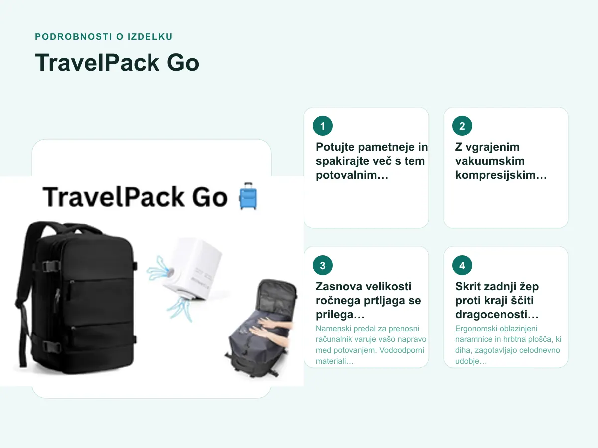 Podrobnosti o izdelku: TravelPack Go