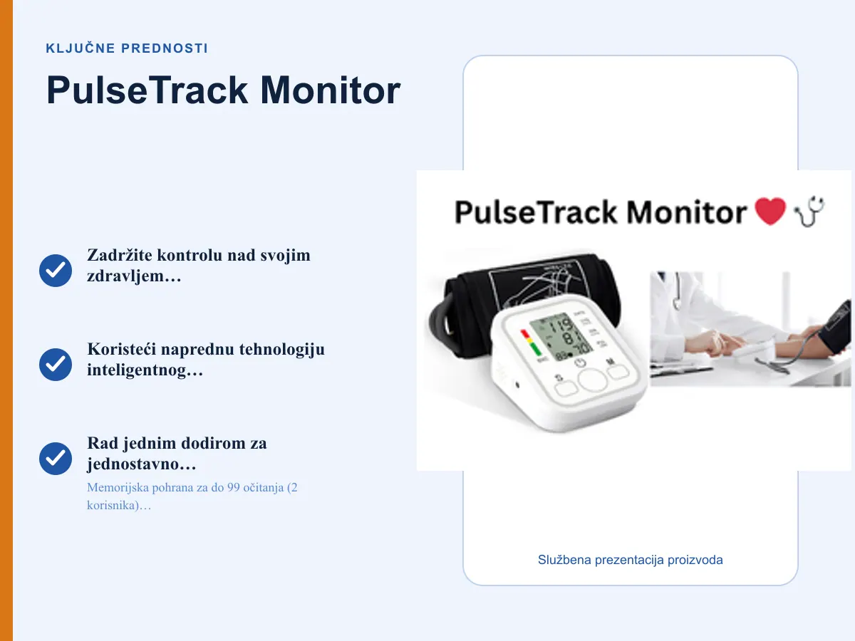 Ključne prednosti: PulseTrack Monitor