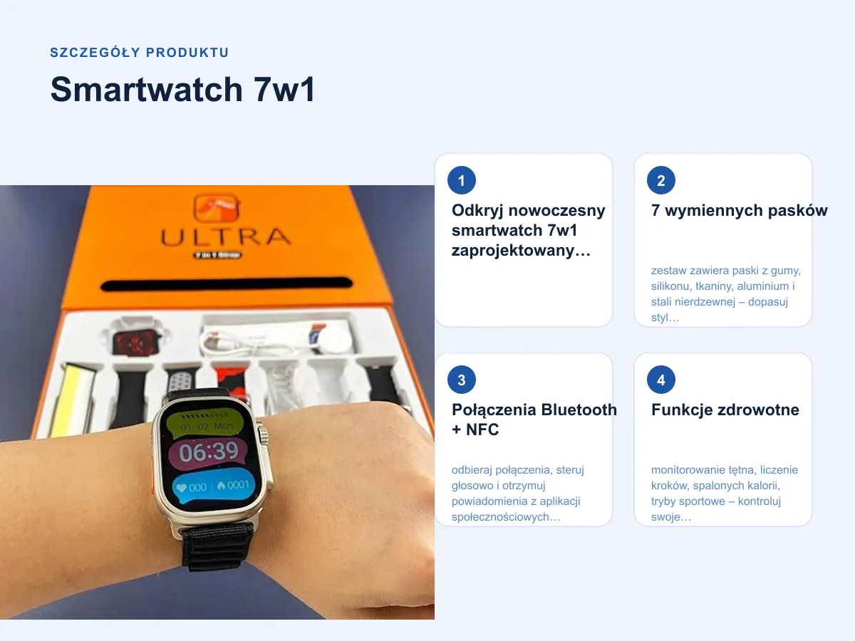 Szczegóły produktu: Smartwatch 7w1