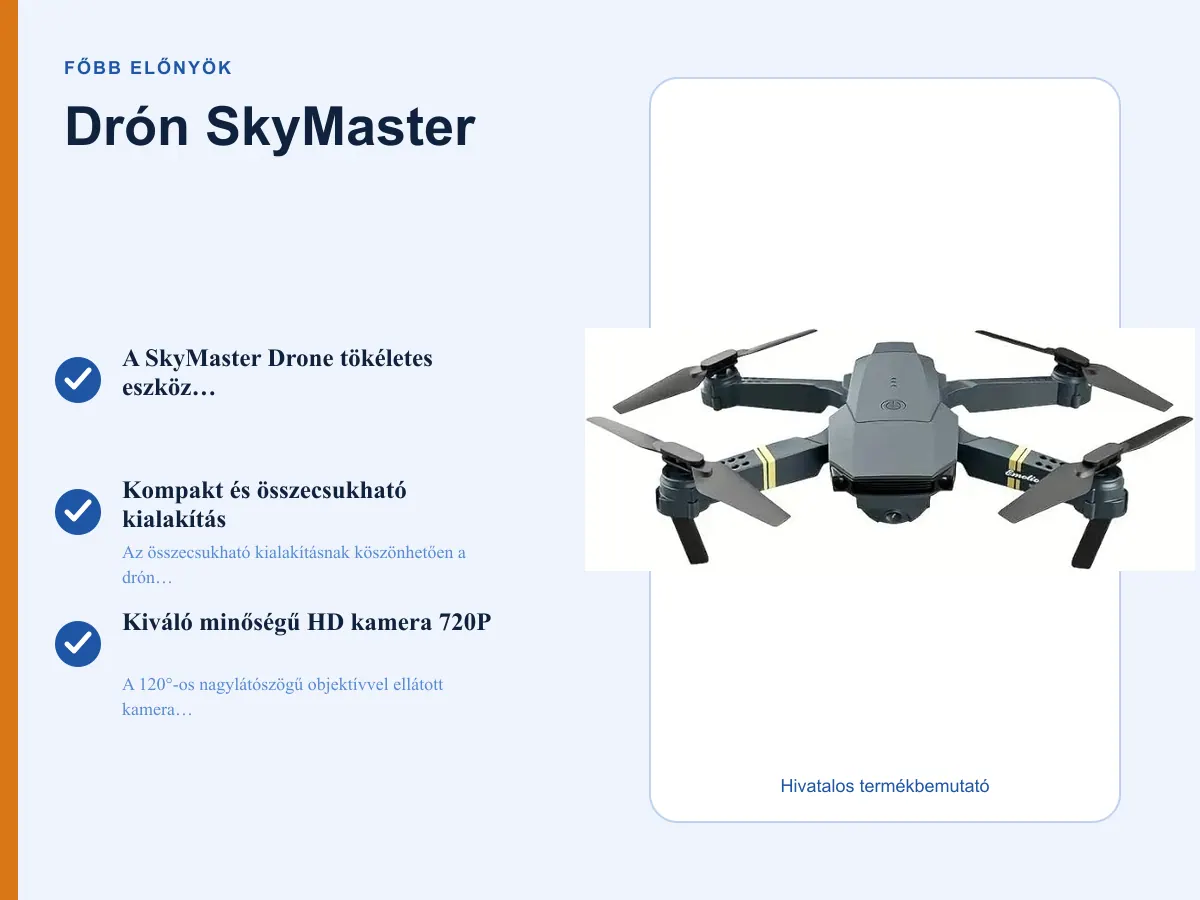 Főbb előnyök: Drón SkyMaster