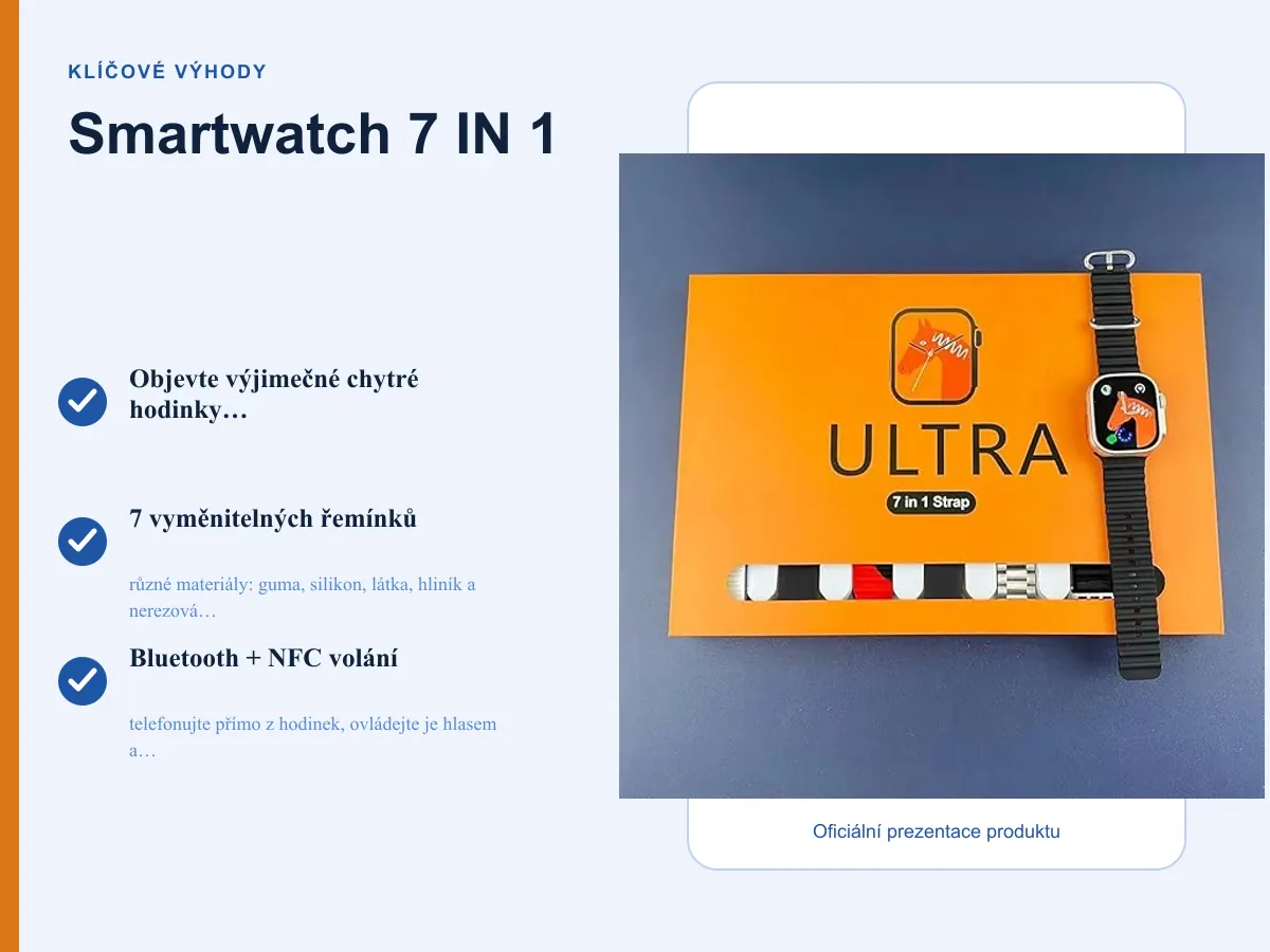 Klíčové výhody: Smartwatch 7 IN 1